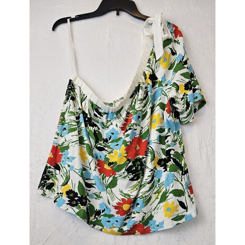 Anthropologie Porridge Larsa Floral One Shoulder Shirt Blouse Size XL NWT